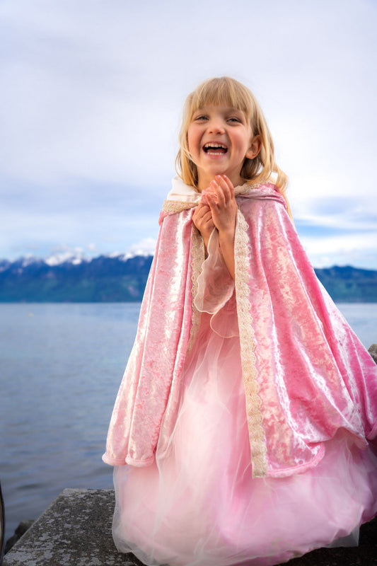 Deluxe Pink Princess Cape (Size 7-8)