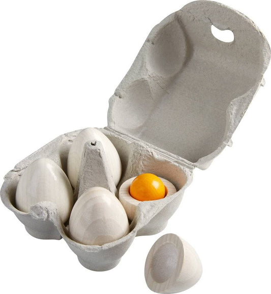 Wooden Eggs with Removable Yolk Play Food