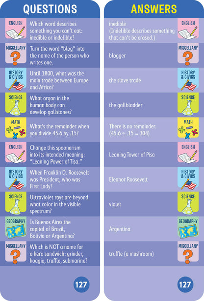 Brain Quest 7th Grade Smart Cards Revised 4th Edition