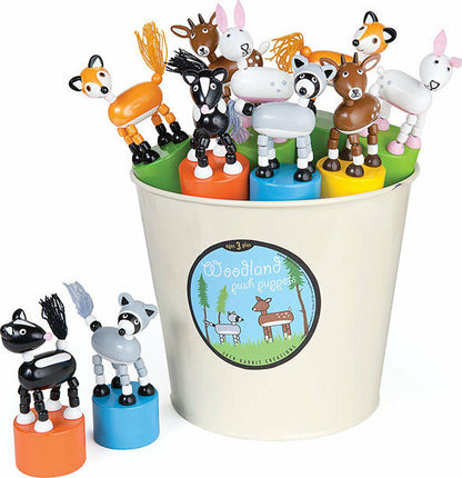 Woodland Animals Wooden Push Puppets (assorted)