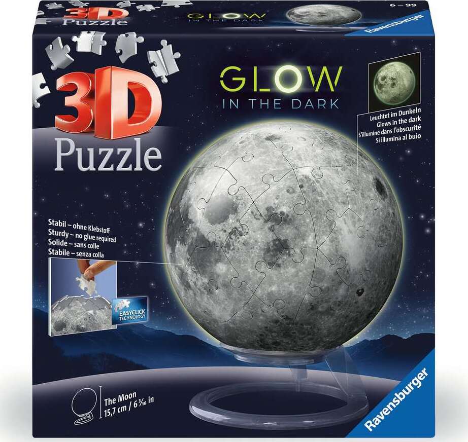3D Puzzle Ball Glow-in-the-Dark "The Moon" - 72 Pieces